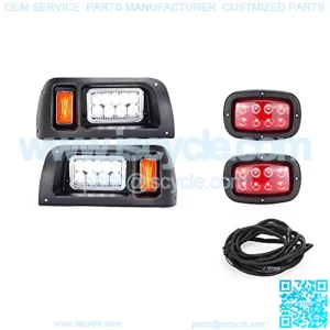 Golf Cart LED Headlight and Tail Light Kit for Club Car DS Carts Gas & Electric, 12 Volt Input