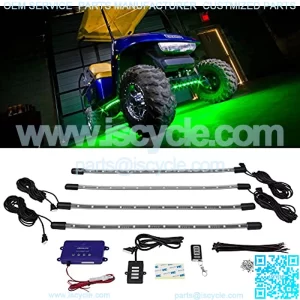 4pc Standard Million Color LED Golf Cart Underglow Accent Neon Lighting Kit for EZGO Yamaha Club Car - Water Resistant Flexible Tubes - Previous Model