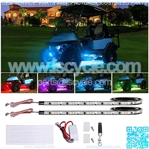 Golf Cart Underglow LED Light Strip Kit, 14 Modes Underbody Glow Neon Lighting with Wireless Remote Control, Sound Active, Water Resistant Flexible Tubes 126-LEDs 86 Inch 2 Pack