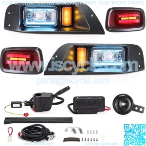 Golf Cart Ezgo TXT Led Light Kit With Daytime Running High/Low Beam Light for 1995-2013 (12V-48V) TXT Golf Cart,LED Light Kit Headlight and Taillight with Turn Signals Light Brake Light
