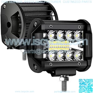 4 Inch LED Pod Lights, Spot Flood Driving Light 120W 12800 Lumens Off Road Lights Combo, Super Bright IP68 Waterproof Pod Light Bar Work Light for Jeep Truck ATV UTV Golf Cart Boat, Pack of 2
