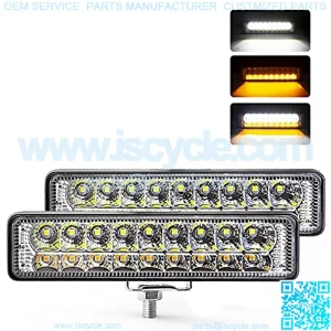 6 Inch LED Light Bar Slim Pods White with Amber Turn Signal DRL Spot Small Fog Driving Rear Reverse Work Light Mount for Truck Jeep Off-road ATV UTV Golf Cart Car Trailer Exterior (2 Pack)