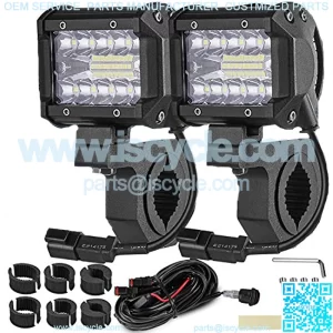 4INCH 60W 3-Row Offroad Led Work Light Bar Driving Wiring Harness Switch KIT/COMBO, Spot/Flood/Combo Lightbar Waterproof 12V 24V with Mounting Bracket 1"/1.5"/1.75"/2" For 4x4 ATV UTV