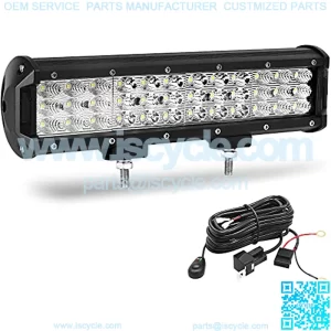 12 Inch LED Light Bar 180W Tri-Row Work Lights Spot Flood Combo Beam Driving Fog Lamp w/ Wiring Harness, Fit for Off Road Truck Car Jeep Boat SUV ATV UTV Pickup