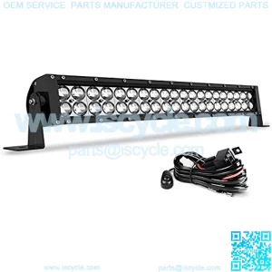 LED Light Bar 24 Inch Straight Work Light 4D 200W with 8ft Wiring Harness, 20000LM Offroad Driving Fog Lamp Marine Boating Light IP68 WATERPROOF Spot & Flood Combo Beam Light Bar