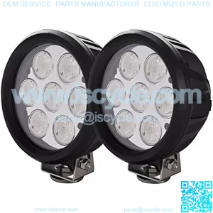 6 Inch Round 70W 6000K Nature White Super Bright 30?? Flood Beam LED Off Road Auxiliary Light for Low Speed Driving, IP69 Waterproof Rating, 2 Pieces