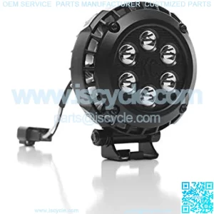 300 4" Round LZR LED Black 24w Driving Light - Pair Pack System with Wiring Harness,White