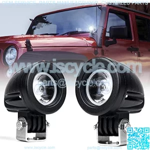 2PCS LED Driving Light, 2 Inch 10W Round Spotlight Off Road Driving Super Bright Offroad Lights Spot Light Waterproof Fog Lights for Motorcycle Vehicles Pickup Truck UTV ATV