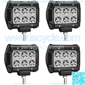 LED Pod Lights 4 Inch 18W 1800LM (Per Light) Waterproof Offroad Driving Lights Fog Lights Spot Beam LED Cubes Lights for Pickup Truck Jeep ATV UTV Boats,4Pack