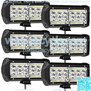 7 Inch LED Light Bar, 240W 24000lm LED Lights for Tractors, LED Work Lights for Truck, Spot Flood Combo Beam Off Road Light Pods Fog Lights for Boat Trailer Pickup Boat Car SUV ATV RV, 6Pcs
