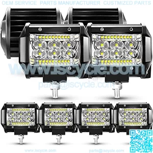 LED Pods for Truck, 4 Inch LED Light Bar, 15000lm 78W 12V 24V Spot Flood Combo Offroad Fog Lights LED Work Light Driving for Truck Pickup Tractor ATV UTV SUV RV Golf Cart Boat, Pack of 8