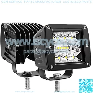 2PCS 3Inch 42W LED Cubes Upgraded Spot Flood Combo Beam Square LED Pod Light Driving Fog Light for Offroad Pickup Trucks Jeep ATV UTV SUV (14025C-B)