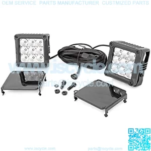 4" Chrome Series Square LED Cube Lights | White DRL - 70905DRL , Black