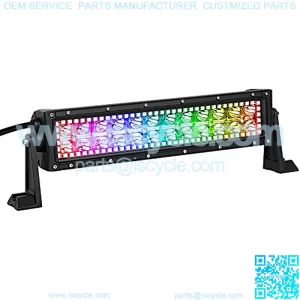 12inch 72w Spot Lights LED Light Bar with Chasing RGB Halo Strip remote&Bluetooth controlled Flashing Modes for atv Lights