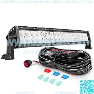 ZH017 22Inch 120W Spot Flood Combo Bar Led Off Road Lights with 16AWG Wiring Harness Kit