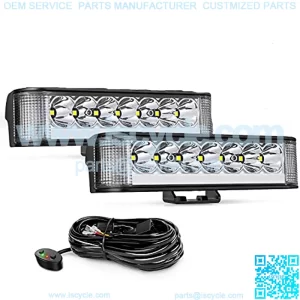 Side Shooter LED Pods with DRL 6.5 Inch 2089LM Spot Flood Combo LED Light Bar w/ 16AWG Wiring Kit for LED Fog Light Driving Light Auxiliary Light on Truck ATV UTV Jeep