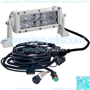 8" White 4D Series 36w LED Light Bar Combo Beam Plug and Play Harness for Marine Boat Fishing Vessel 12v-24v