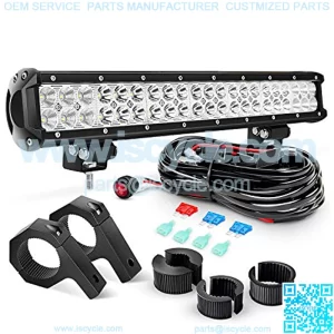 20 Inch 126W Spot Flood Combo LED Light Bars Off-Road Light Mounting Bracket Horizontal Bar with Off Road Wiring Harness