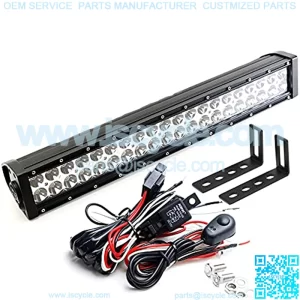Lower Grille 20-Inch LED Light Bar Kit Compatible with 2004-18 Nissan Frontier, Includes (1) 120W LED Lightbar, Lower Bumper Opening Mounting Brackets & On/Off Switch Wiring Kit