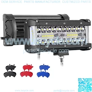 Side Shooter Led Pods,Auto Power Plus 300W 7 Inch Led Light Bar Spot Flood Combo Led Work Light Triple Row Super Bright Off Road Driving Fog Lights Led Cubes for Truck UTV ATV Boat 2PCS