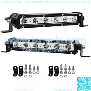 7 inch 30W Ultra Slim Single Row LED Light Bar Spot Beam with Mounting Bracket for Chevrolet Dodge Ford GMC Jeep Ranger ATV UTV SUV