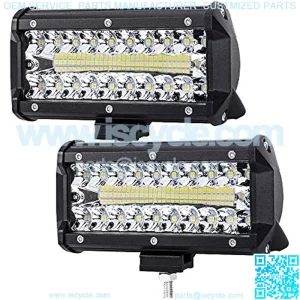 (2 Pack) ASEMI 6.5-Inch Car Light Bar 150watt Work Light Driving Fog Off Road Lights Triple Row 50 Pieces LED Chips IP67 Waterproof Spot Beam Light LED Cubes Lights for Pickup Truck ATV UTV Boat