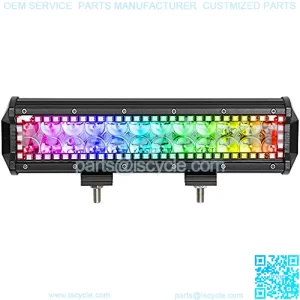 12 inch 72w Led Light Bar with Chasing RGB Halo 10 Solid Multi-Colors Over 72 Flashing Modes for Driving Fog Lamp Offroad SUV ATV Truck Boat Free Wiring Harness