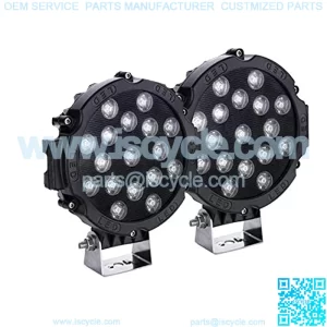 51W LED Light Bar, 2 Pack 7 Inch CREE LED Work Light, Flood Lamp Off Road Driving Lighting for SUV Truck 4WD ATV UTV Boat Car 12V 24V