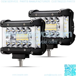 Side Shooter LED Pods 4 Inch Spot Flood Combo LED Light Bar,60W 8000LM Work Lights Off Road Driving Fog Bumper Lights for ATV UTV Truck Boat,IP68,1 year warranty(2pcs)