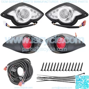 Deluxe Golf Cart LED Light Kit for Yamaha G29 2007-2016 Gas or Electric Models Headlights Tail Light (12 Volt)