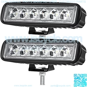 Single Row LED Light Bar 2PCS 18W 6Inch Spot Led Light Pods Light Offroad Work Light Fog Lights Driving Light for Truck Boat Tractors SUV ATV 4WD Car Golf Cart 12V 24V