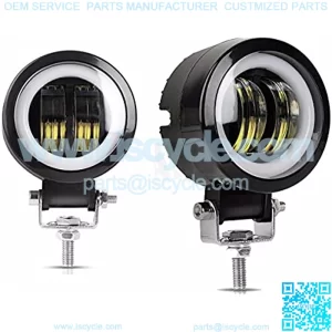 For Car Motorcycle Lights 3 Inch Fog Light White 6500K 10-60V DC Waterproof Round LED Angel Eye Light Strip Off-Road Vehicle Marine Work Light Motorcycle Light Jeep ATV UTV SUV Boat Marine 4X4