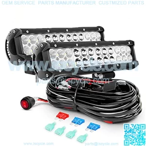 Led Light Bar 2PCS 12 Inch 72W Spot Flood Combo with Off Road Wiring Harness (ZH030)