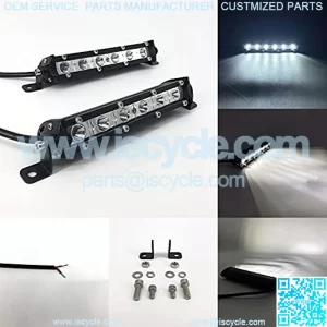 7" Super Slim led Light bar 18w Single Row Light Bar Waterproof Small Fog/Driving/Work Lights for ATV Trucks utv RZR Mini led bar 2pcs (White)