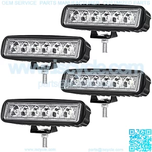 LED Light Bar 4Pcs 6Inch 18W Spot Led Work Light Bulb LED Light Pod Driving Light Fog Light Offroad Light Waterproof ATV SUV Pickup Trucks Boat 12V 24V