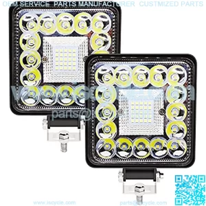 IP67 4.5inch Waterproof Spot Flood Combo LED Work Light bar,2PCS 9-36V 246W Square Driving led Light pods for Tractor,Offroad,Truck,Jeep,Golf cart Lights,Equipment,Boat