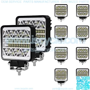 4 Inch Trucks LED Work Lights for Tractor10Pcs Square Ph-iLip LED Light Pods 15000LM Spot Flood Combo Off Road Driving LED Light Bar Waterproof for Truck Tractor UTV ATV Golf Cart