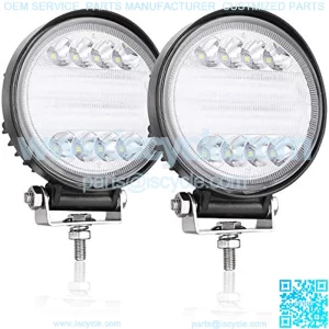 5" LED Lights Round 2PCS 144W Round Offroad Lights Combo Round Fog Lights LED Pods Round LED Work Lights Waterproof LED Driving Light for Trucks Tractor SUV UTV Bumper
