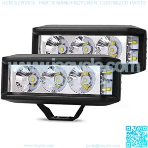 LED Pod Lights 2PCS 5 Inch 6000LM Side Shooter LED Light Bar Single Row Spot Flood Combo Beam Off Road Driving Fog Lights for Truck ATV UTV SUV Pickup Boat