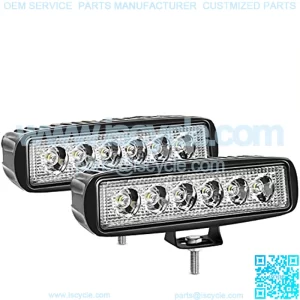LED Light Bar 2PCS 18W 6Inch Flood LED Pods Offroad Led Work Light Driving Light Fog Light Boat Light Waterproof for SUV ATV 4WD Car Truck Golf Cart 12V 24V