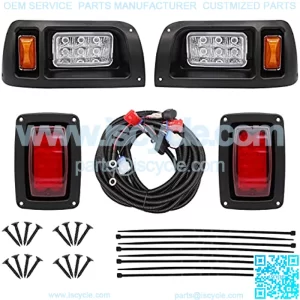 Club Car DS Led Headlight and Tail Light Kit 12 Volt for 1993-up Golf Cart Modified Assembly 101988001 101988002