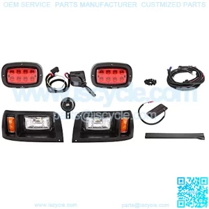 Golf Cart LED Headlight and Tail Light Kits for Club Car DS Carts (12V-48V), Super Bright With Turn Signals Kits, Brake Lights, Hazard Light Switch, Horn, Safe Daytime Running Lights