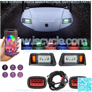 2023 New Upgraded Golf Cart LED Light Kit for Yamaha G14 G16 G19 G22, Headlight Taillight w/Turn Signal Switch, Horn, Low High Beam, Blinker & Brake Light, Daytime Running Lamp