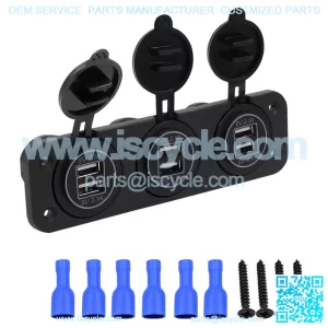 Center console 4.2A dual aperture dual USB red, blue and green cination