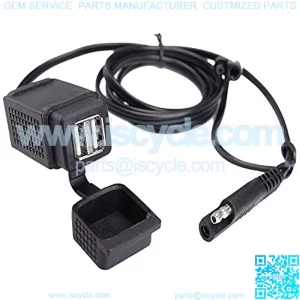 MICTUNING SAE to USB Cable Adapter 3.1A Motorcycle Dual USB Charger Port Power Socket for Smart Phone Tablet GPS