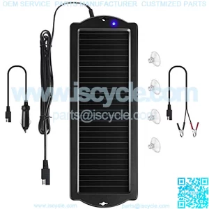 Sunway Solar Car Battery Trickle Charger & Maintainer 12V Solar Panel Power Battery Charger With Cigarette Lighter Plug Battery Clamp For Car Automotive Motorcycle Boat Marine Snowmobile Watercraft RV