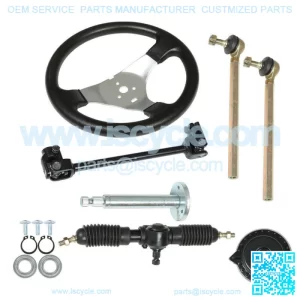 Steering Wheel Steel Kit Gear Rack Pinion Adjustable Shaft Set 110cc Go Kart ATV