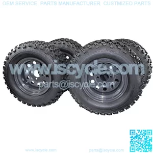 (Set of 4) 23x10.50-12 4 Ply Golf/ATVUTV/RTV Tires & Charcoal Grey Wheels ATW-013