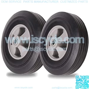 (2-Pack) AR-PRO 10"x2" Flat Free Solid Rubber Replacement Tires (4.10/3.50-4") - Flat-Free Tires for Hand Trucks and Wheelbarrows with 10?? Tires with 5/8" Axles