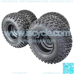 22x11.00-10 with 10x7 Matte Black Wheels for Golf Cart (Set of 4)